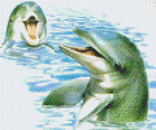 Playful Dolphins Six [6] Baseplate PixelHobby Mini-mosaic Art Kits